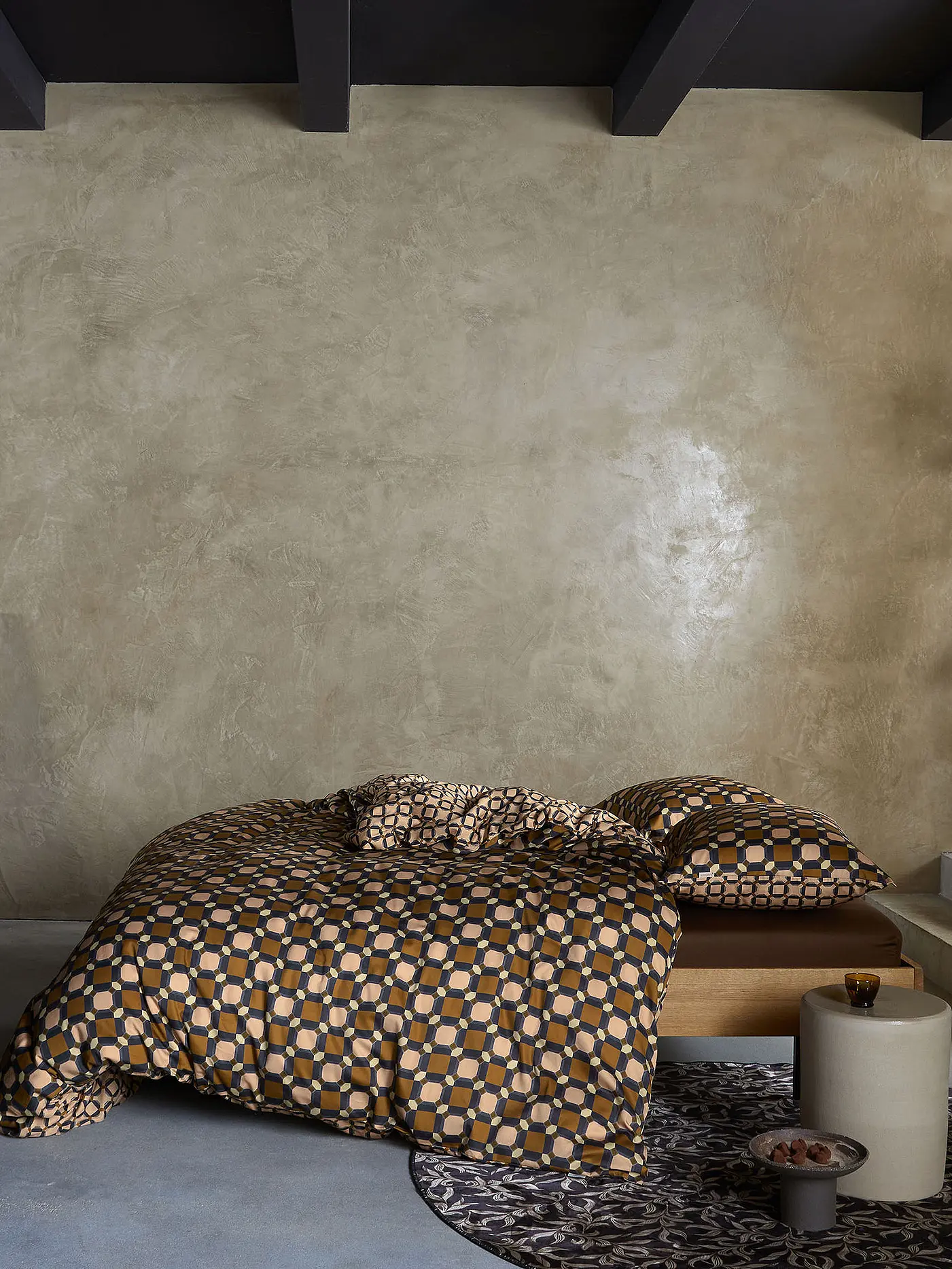 ESSENZA | Bettwäsche Garnitur TAEDES 2x 70x90cm/200x200cm Light Leather | 